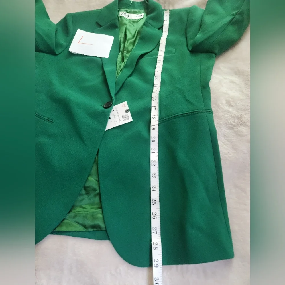 Zara Emerald Green Single-Button Blazer - Picture 6 of 14